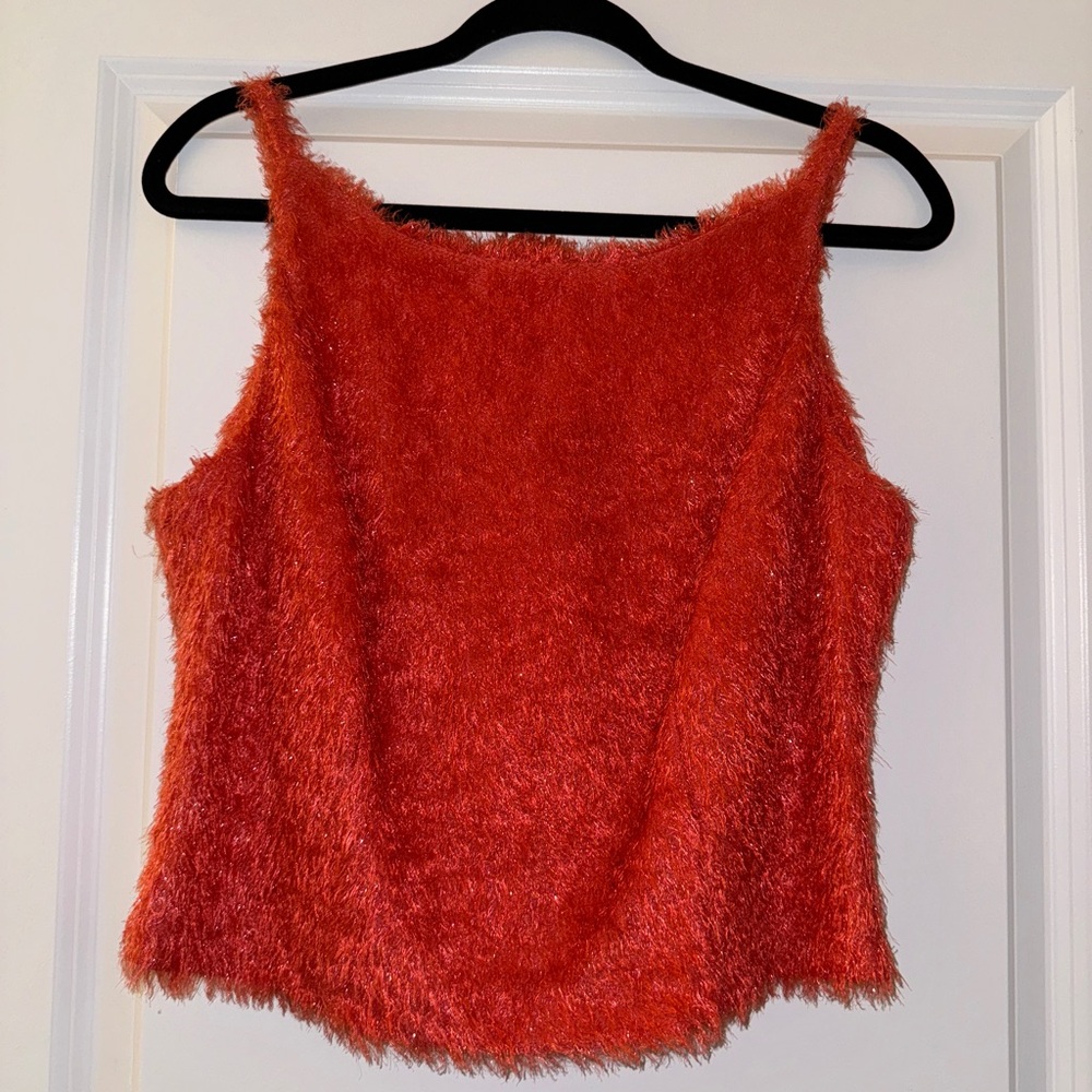 Vintage dark orange top - Fuzzy Fabric